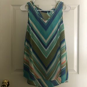 Flowy Sleeveless Chevron Top